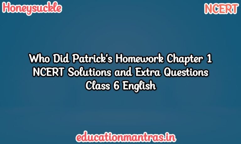 Who Did Patrick's Homework NCERT Solutions and Extra Questions Class 6 English